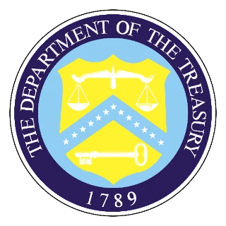 the department of the treasury logo
